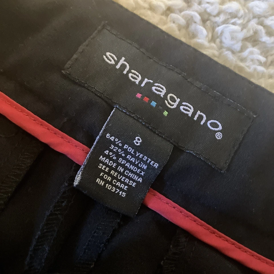 Sharagano Black Clasp Closure Wide Leg Mid Rise Formal Dress Pants Women’s 8 - Image 4 of 4