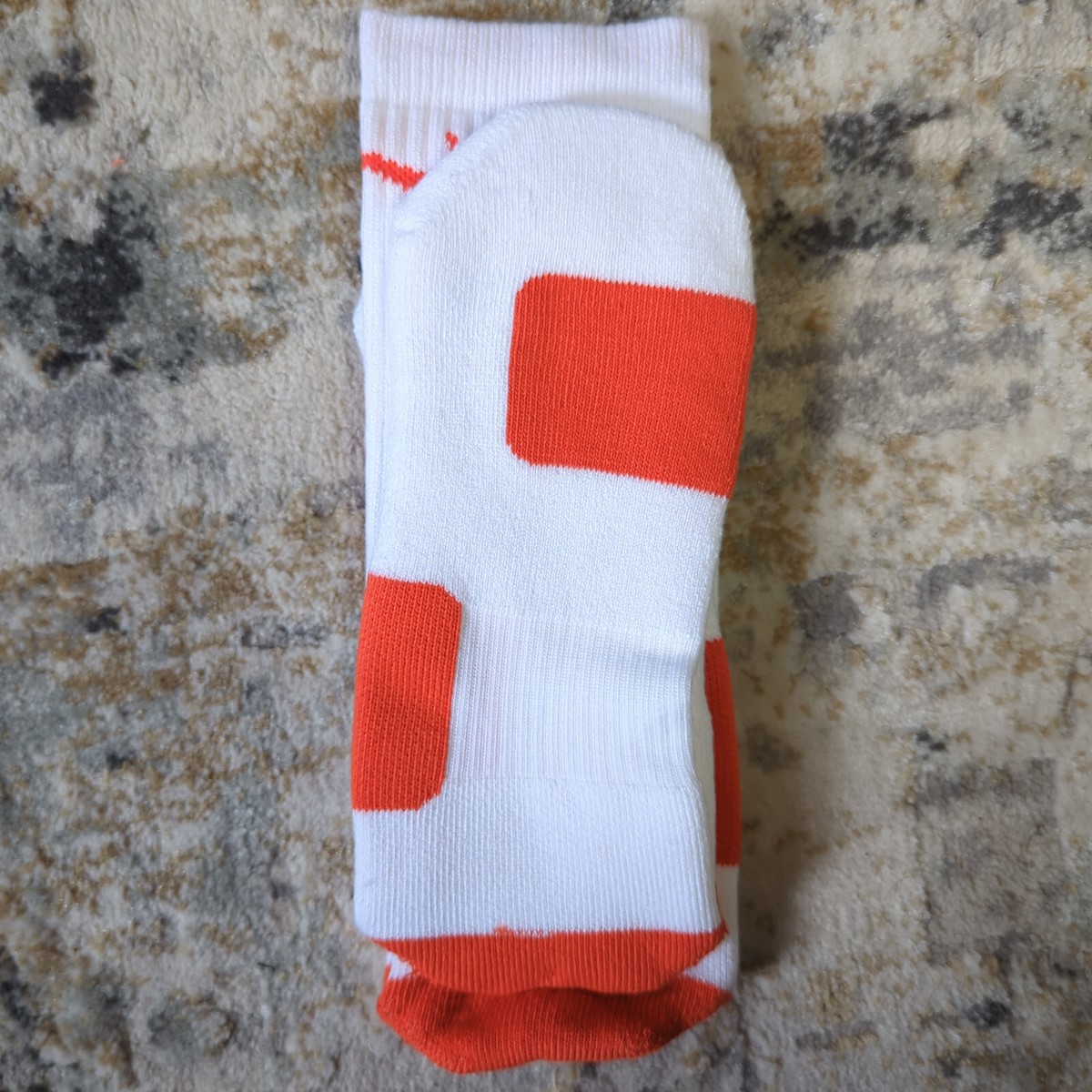 white and orange nike elite socks