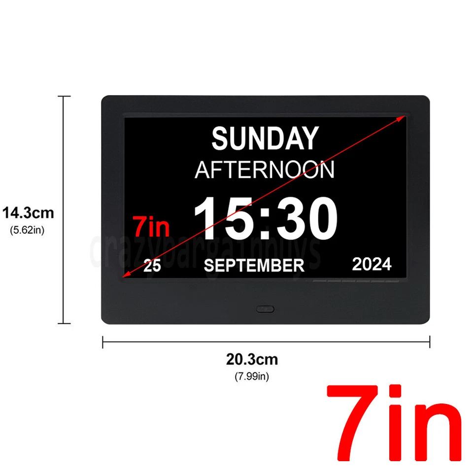 7/8/10 LED Dementia Digital Calendar Clock Alarm Extra Large Day/Week/Month/Year - image 4 of 4