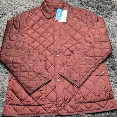 Untuckit Mens Wynnwood Quilted Field Jacket Coat Sorona Insulation Maroon Sz L
