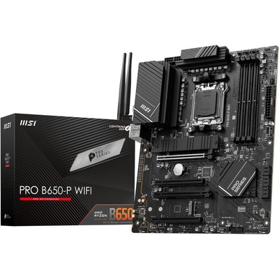 MSI PRO B650-P WiFi AMD AM5 ATX Motherboard, 4X DDR5~128GB, 1x PCI-E x16, Type C
