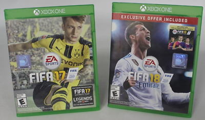 FIFA 17 & FIFA 18 Xbox One Microsoft 2017 2018 (2) Two Video Games 