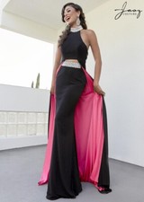 Jasz Couture 6282 Women's Dress Size 0 Blk/Fuchsia Prom Dress - New Tags Attach