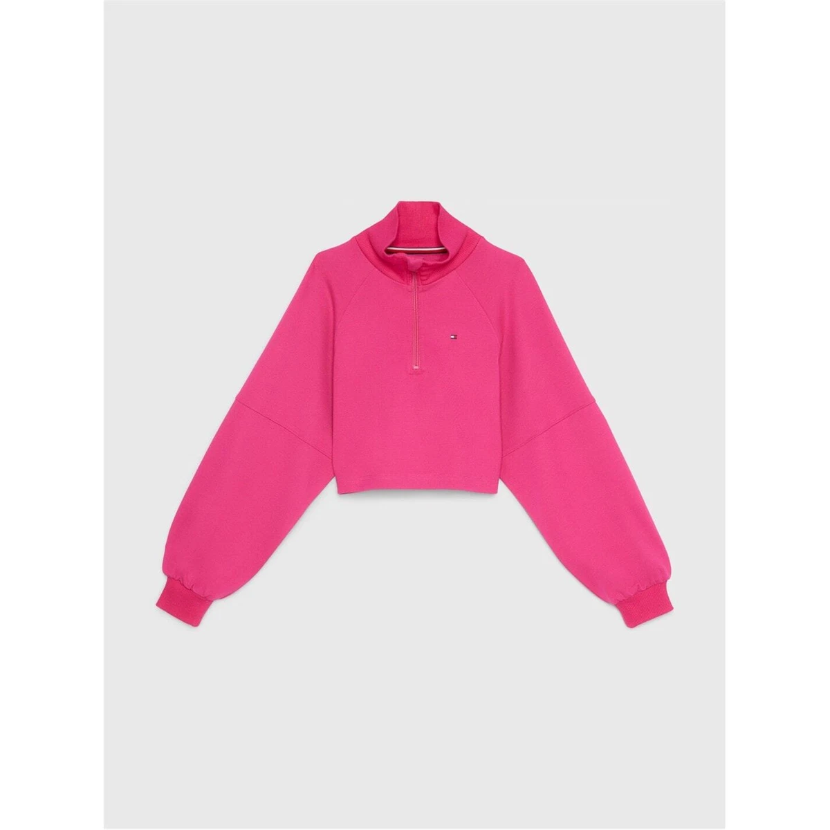 Tommy Hilfiger Girls ZIP MOCK NECK SWEATSHIRT Cropped Sweater
