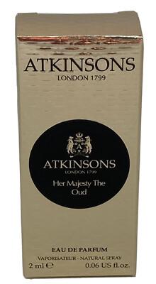 Atkinsons Her Majesty The Oud 0.06 oz 2 ml EDP Spy Boxed Mini Travel Sample Vial