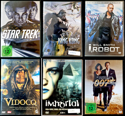 6 DVDs - Vidocq, Star Trek, James Bond, King Kong, i robot, Immortal