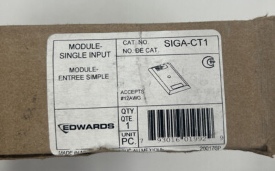 Edwards SIGA-CT1 Single Input Module for Fire Alarm System White | eBay