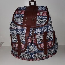 Southwest Backpack Bag Aztec Boho 15 Drawstring Snap Closure NWT