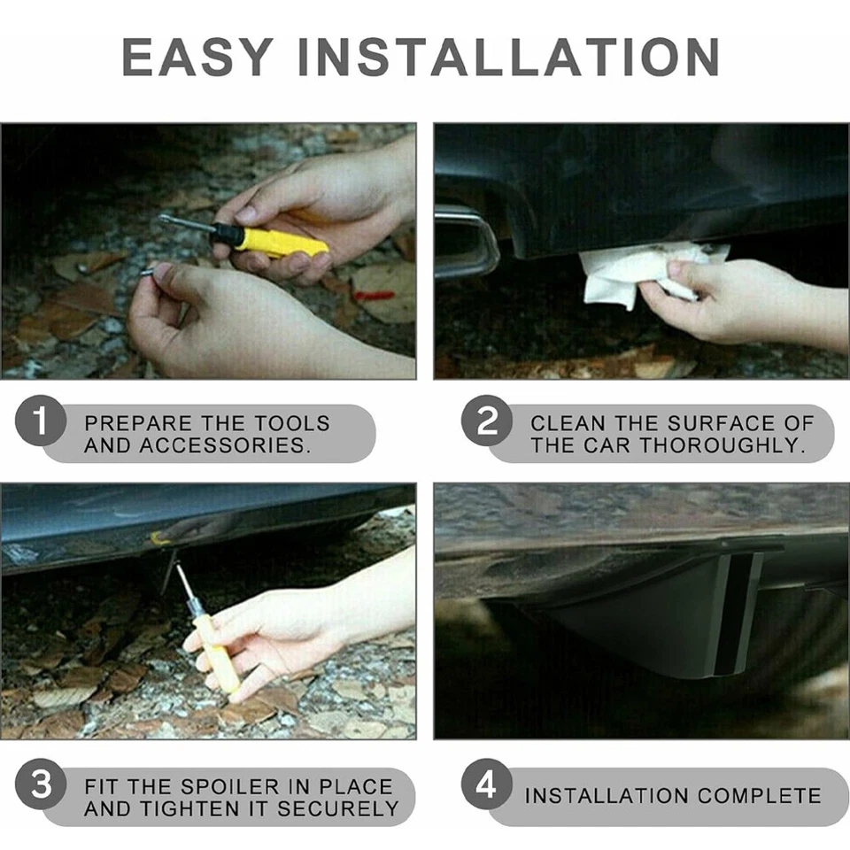 For 2013-2017 Honda Accord 10 Fins Rear Bumper Diffuser Spoiler Lip Splitter - Изображение 4 из 4