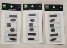 NEW Lot 3 Making Memories Details Charmed Words Metal Tags Charms BABY -A