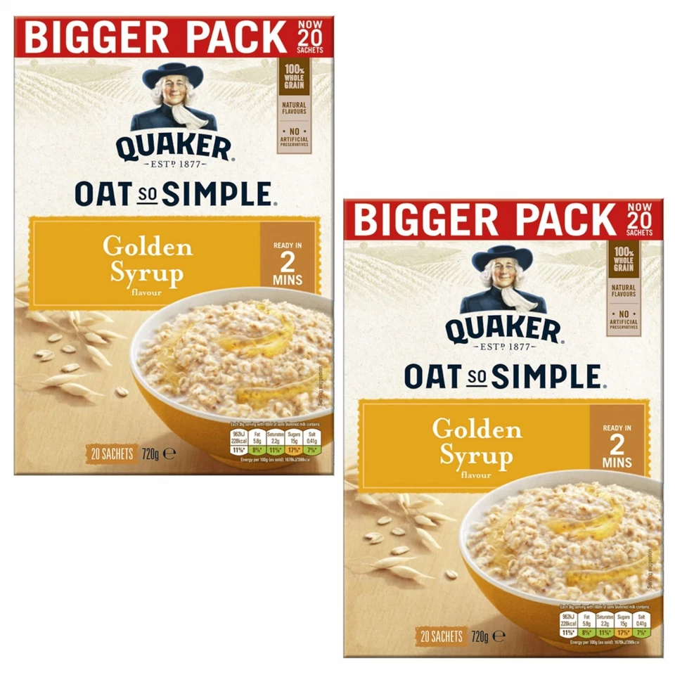 Quaker Oat So Simple Golden Syrup Oats 40 x 36g - Vollkorn Haferflocken Porridge - Bild 2 von 4