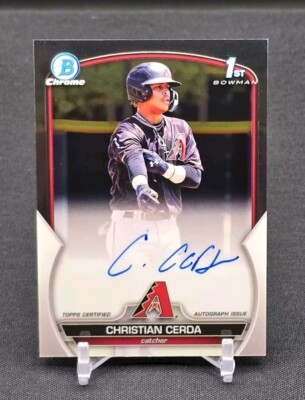 CHRISTIAN CERDA 2023 BOWMAN CHROME 1ST AUTOGRAPH DBACKS AUTO Q1421