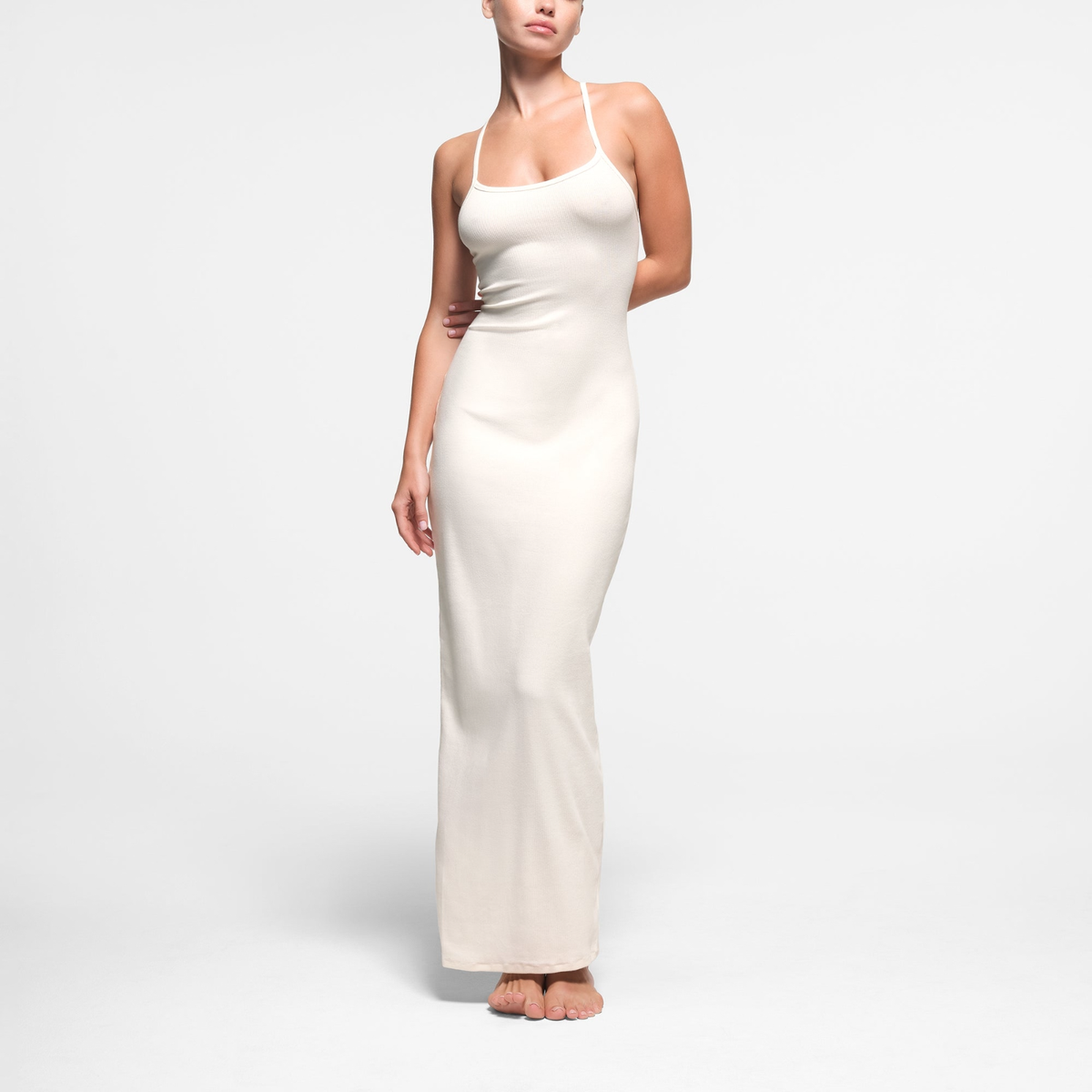 skims tank dress Cotton Rib Long in Marble, Size Large Made in our ribbed breathable fabric Skims Cotton Rib Tank Dress