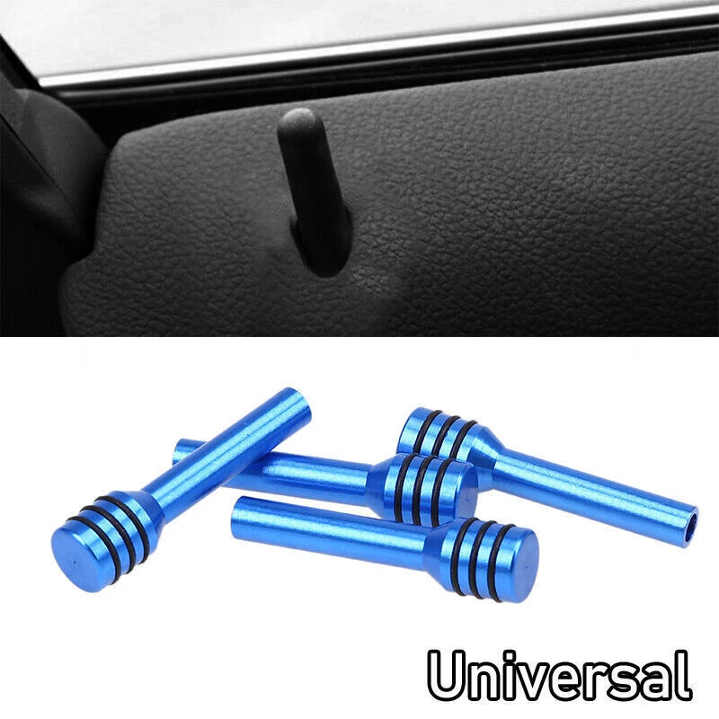 4 Blue Aluminum Interior Door Locking Lock Knobs Pull Pins for Car Truck HotRod - Imagem 2 de 4