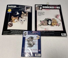 Dimensions Janlynn Creative Accents Cat Cross Stitch Kits Lot of 3
