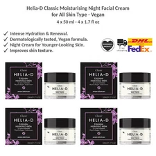 Helia-D Classic Moisturising Night Facial Cream for All Skin Type Vegan 50ml x 4