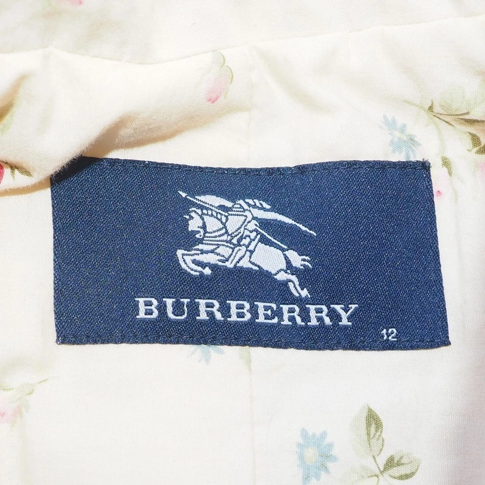 Abrigo Burberry Vintage Nova Check Forro Floral Traque Crema/Rosa Juvenil 12 RARO Foto 3 de 4