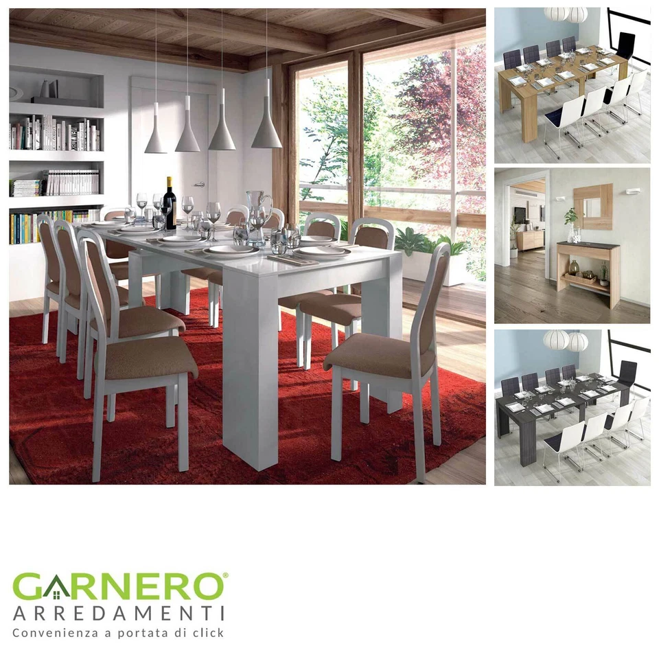 GARNERO ARREDAMENTI Consolle moderne allungabili multiposizione 51/237cm + consolle fissa NELSON