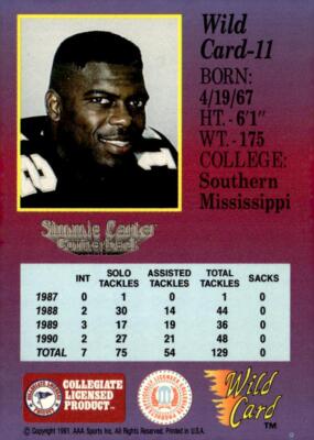 1991 Wild Card Draft #11 Simmie Carter | eBay