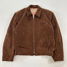 1950s Hercules by Sears Mens Brown Corduroy Bomber Jacket Quilted Lined Large