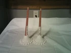 Vintage Hobnail White Boopie Milk Glass Candleholders Set of 2 including candles