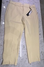 Liverpool NWT Kelsey Slit Hem Crop Ponte Trousers Banana Yellow Size 16/33 Flaw
