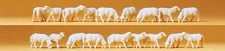 Preiser 14161 HO Scale Animals -- Sheep (white) pkg(18)