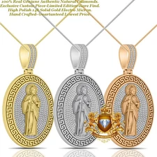 Real Diamond 0.87 Ct Saint Jude Apostle Gospel ST. Judas Thaddaeus Charm Pendant