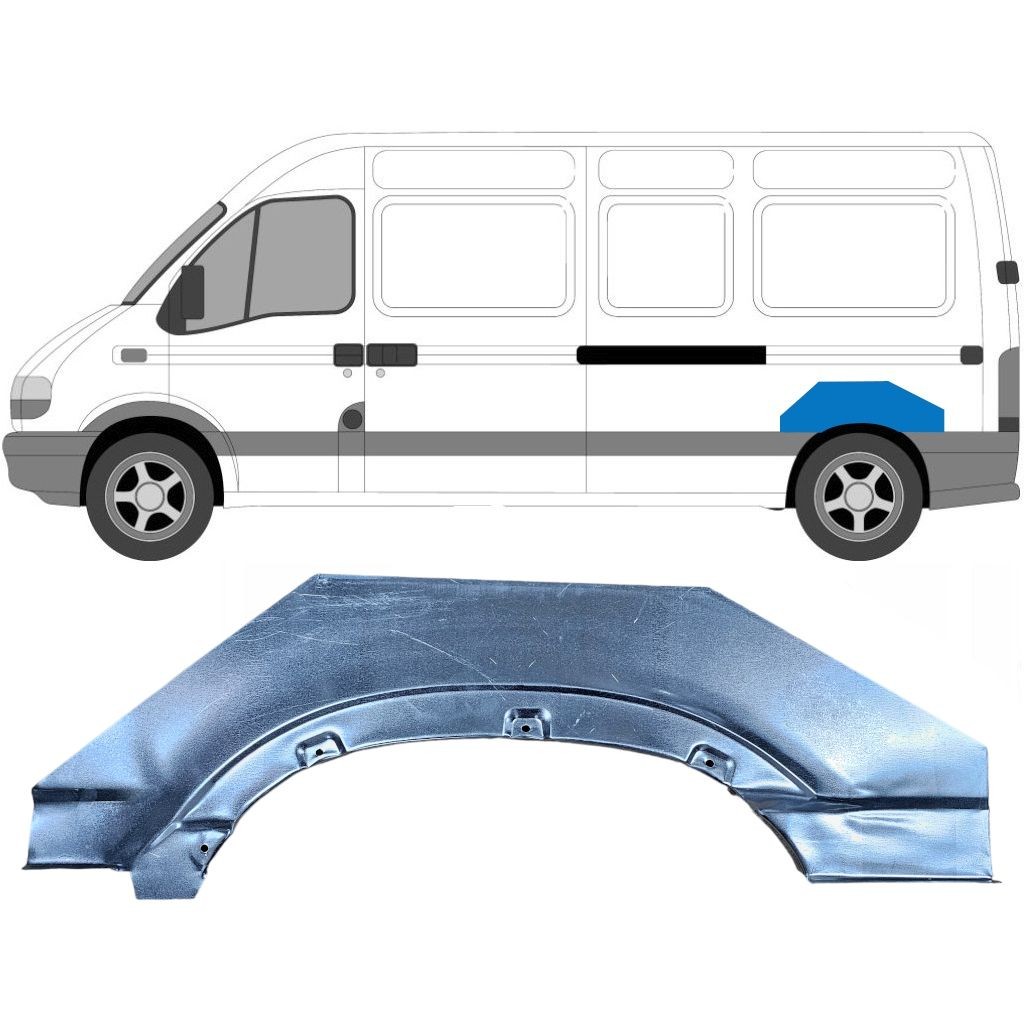 Rear wing repair panel for Opel Movano 1998-2010 / Left