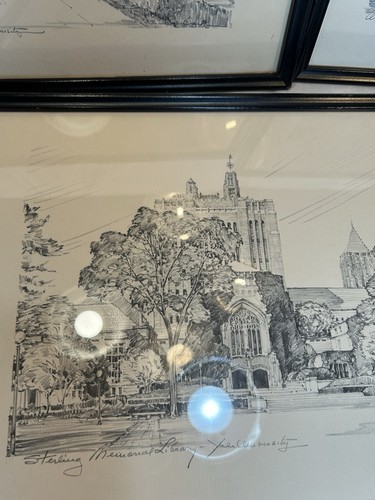 Charles Overly Yale University Lot Of 3 Framed Prints Campus - Picture 11 of 19