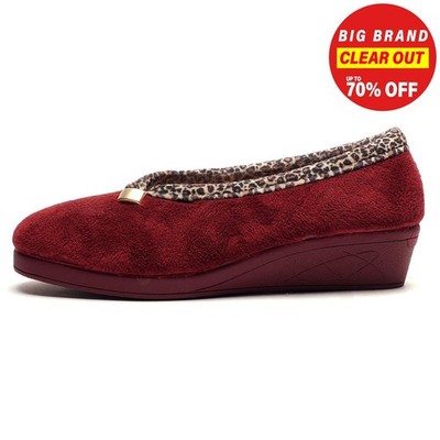 Sleepers Dawn Wedge Damen Comfort Lounge Slipper Slipper burgund