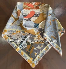 2025 Sallys 18 Momme Twill Silk Wrap Scarf Girl Moon Print Square Shawl 35"