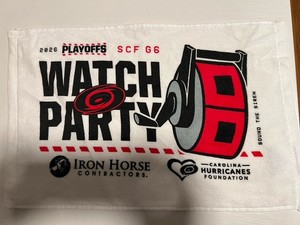 Carolina Hurricanes Playoffs Watch Party Towel 2026 White Red Black Gray