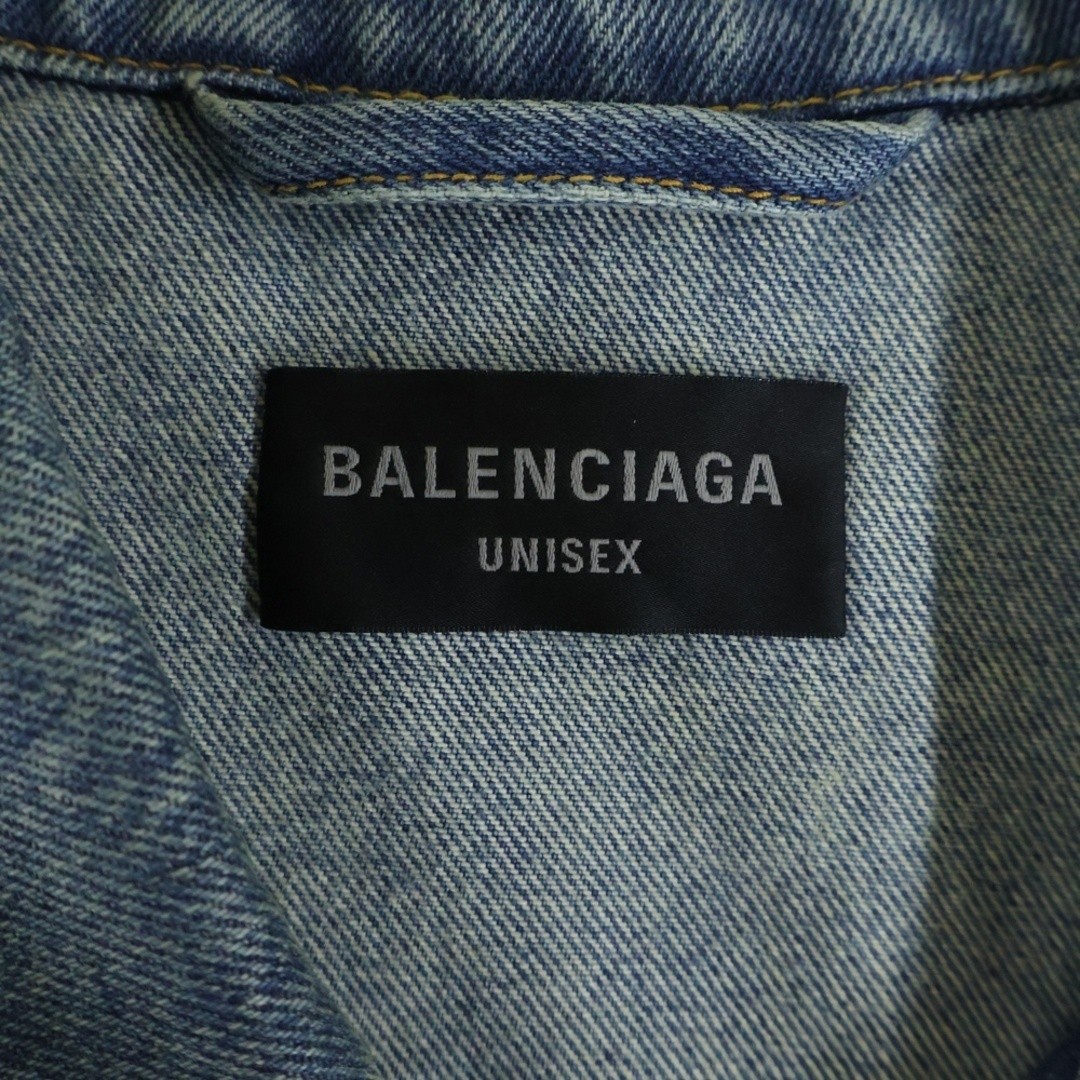 BALENCIAGA Coated Oversized Denim Jacket Indigo 721709 TNW62 Used b74bf679900a30 thumbnail 6