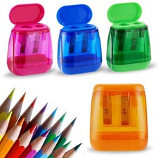 Pencil Sharpeners, 4 Pcs Pencil Sharpeners Manual,Dual Holes Compact Colored ...