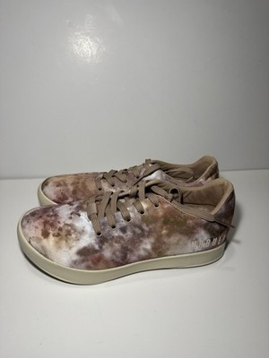 Nobull Canvas Trainer Men Sz 6.5 Wmn 8 Earth Tie-Dye Shoes Brown Pink Low Top
