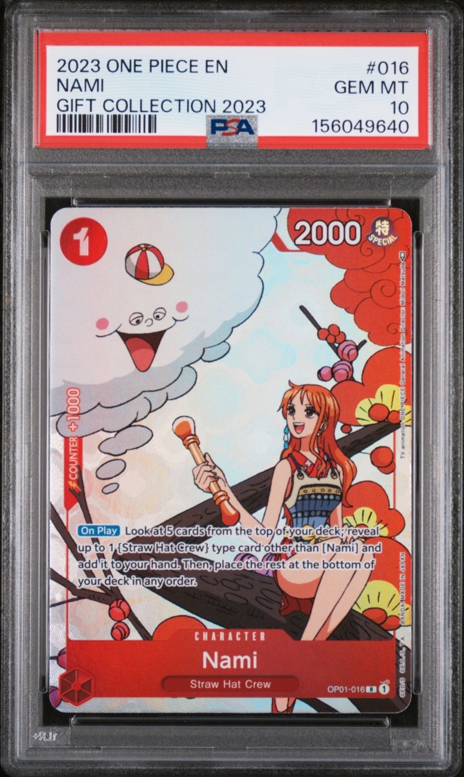 One Piece Nami Gift Coll OP01-016 PSA 10 Gem Mint