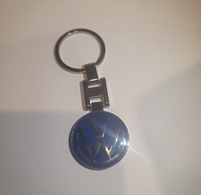 Volkswagen Solid Metal Logo Blue Keychain