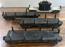 Lionel Lines O Operating Log Unloading Car & Freight Car - 2462, 3451, 3461 Used