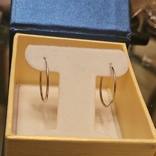 Tilo 14K White Gold Polished Endless 19mm x 1.6mm thick Hoop Earrings