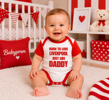 BabyPrem Boys Girls Clothes Daddy Love LIVERPOOL Bodysuit Baby grow Shower Gifts