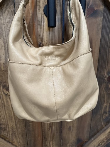 American Leather Company Tan Leather BOHO Shoulder Bag EUC