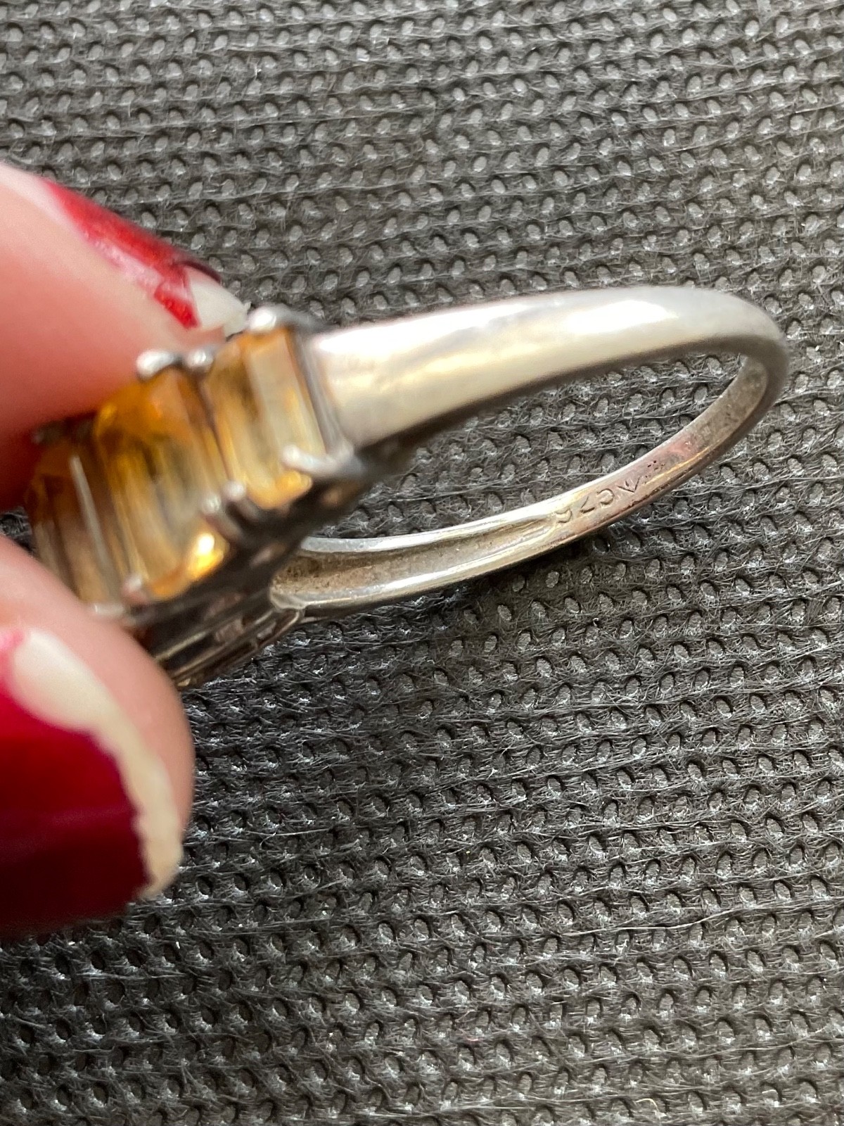 sterling silver ring size 7.75 multiple emerald-c… - image 2