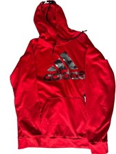 ADIDAS Aeroready Training Mens Camo Logo Red Hoodie Sweatshirt Fleece Lined XL