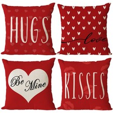 1064550206 Happy Valentines Day Pillow Covers 18x18 Set of 4