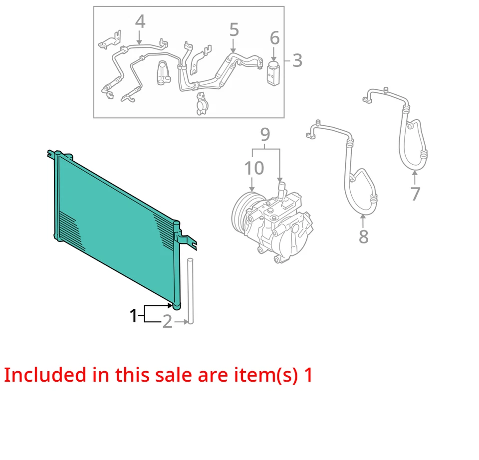 2006 2007 2008 2009 2010 2011 Kia Rio AC Condenser 75k OEM - Image 4 of 4
