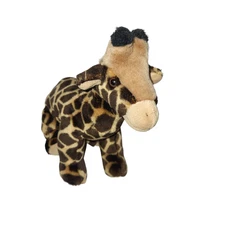 Aurora A&A Plush Giraffe Standing Stuffed Animal Brown Beanie Safari 9"