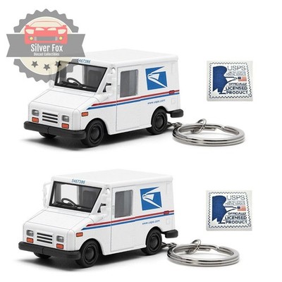 LOT OF 2 USPS LLV United States Postal Service 2.5'' Diecast Model Car Truck 1:72