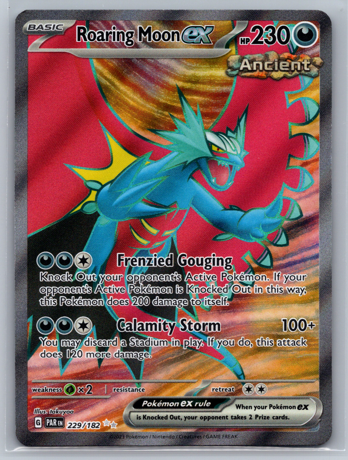Pokemon Card | Roaring Moon ex 229/182 | 2023 SV04: Paradox Rift - NM