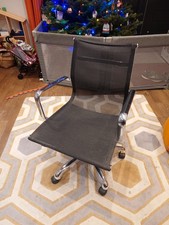 Eames Style Office Chair Adjustable Swivel, Sits On Coasters